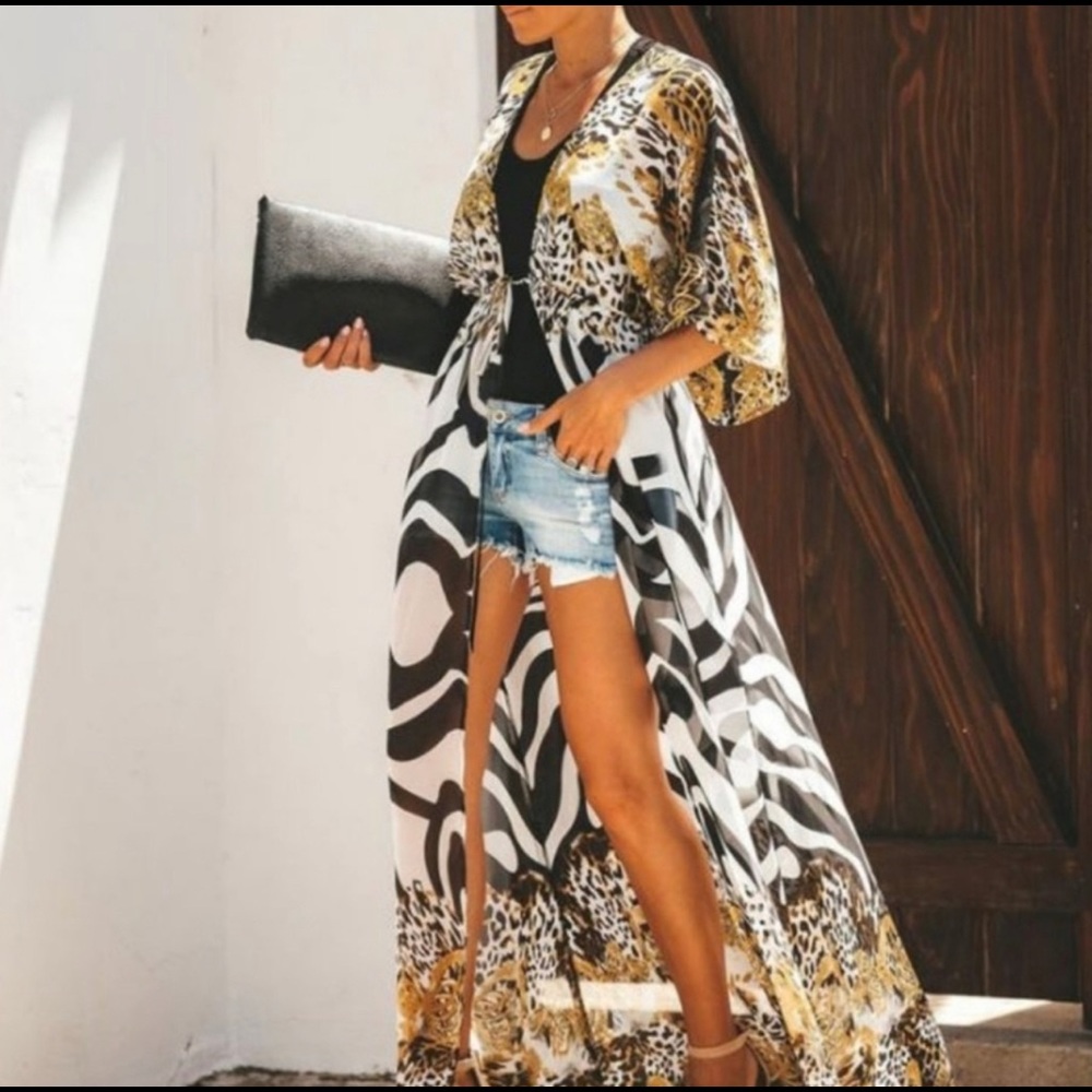Leopard/Cheetah Kimono - Beach Cover-Up